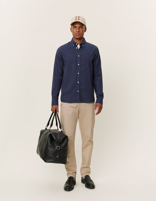 Les deux desert reg shirt dark navy melange