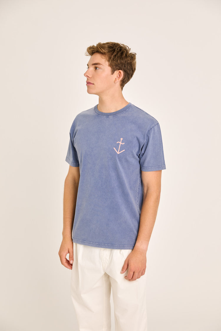 La paz dantas t-shirt navy + clay logo