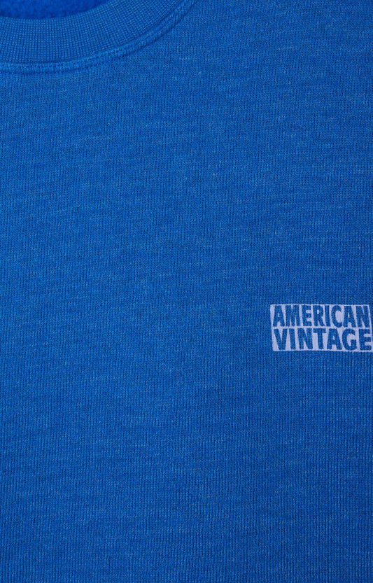 American vintage doven sweat mdov03a overdyed prussian blue