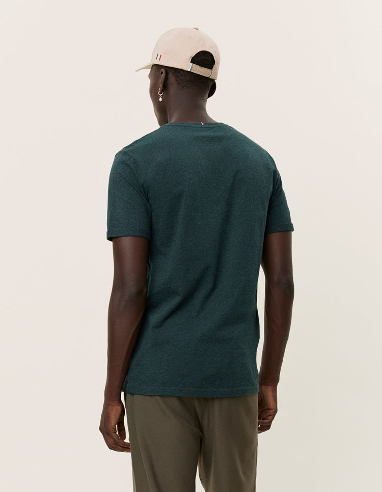 Les deux norregaard t-shirt pine green melange orange