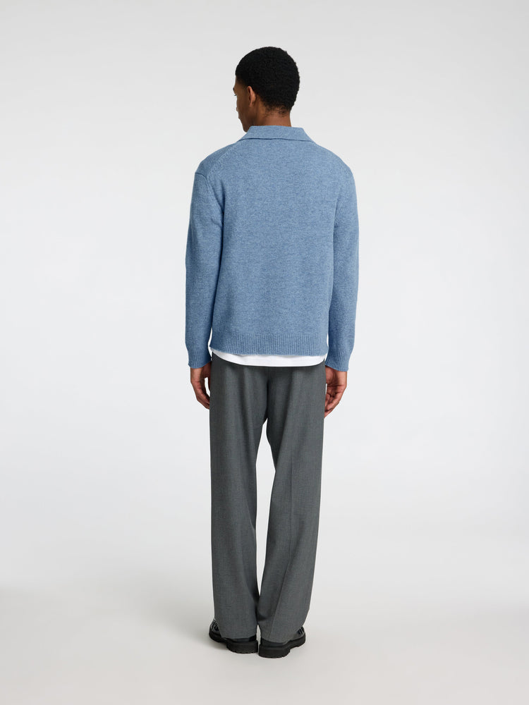 Selectedhomme slhreuben knit relaxed polo oceana melange