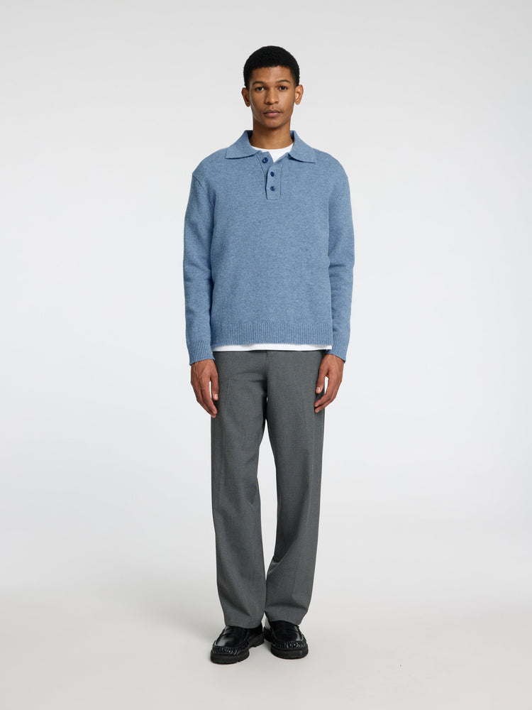 Selectedhomme slhreuben knit relaxed polo oceana melange