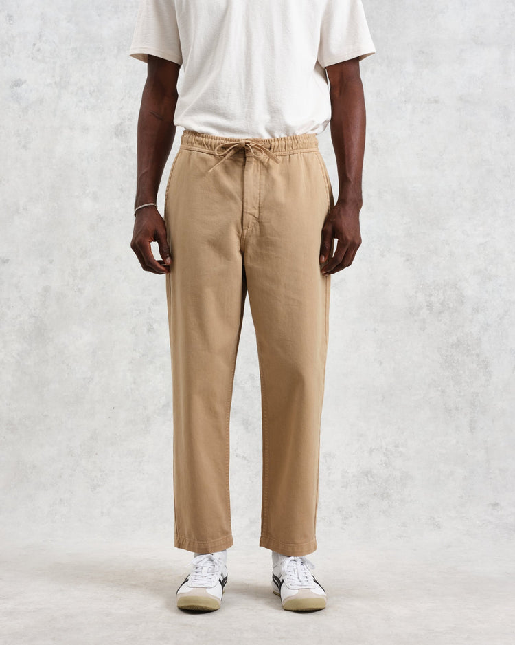 Wax london kurt trousers organic cotton twill beige