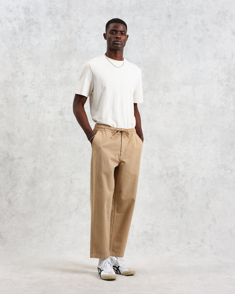 Wax london kurt trousers organic cotton twill beige