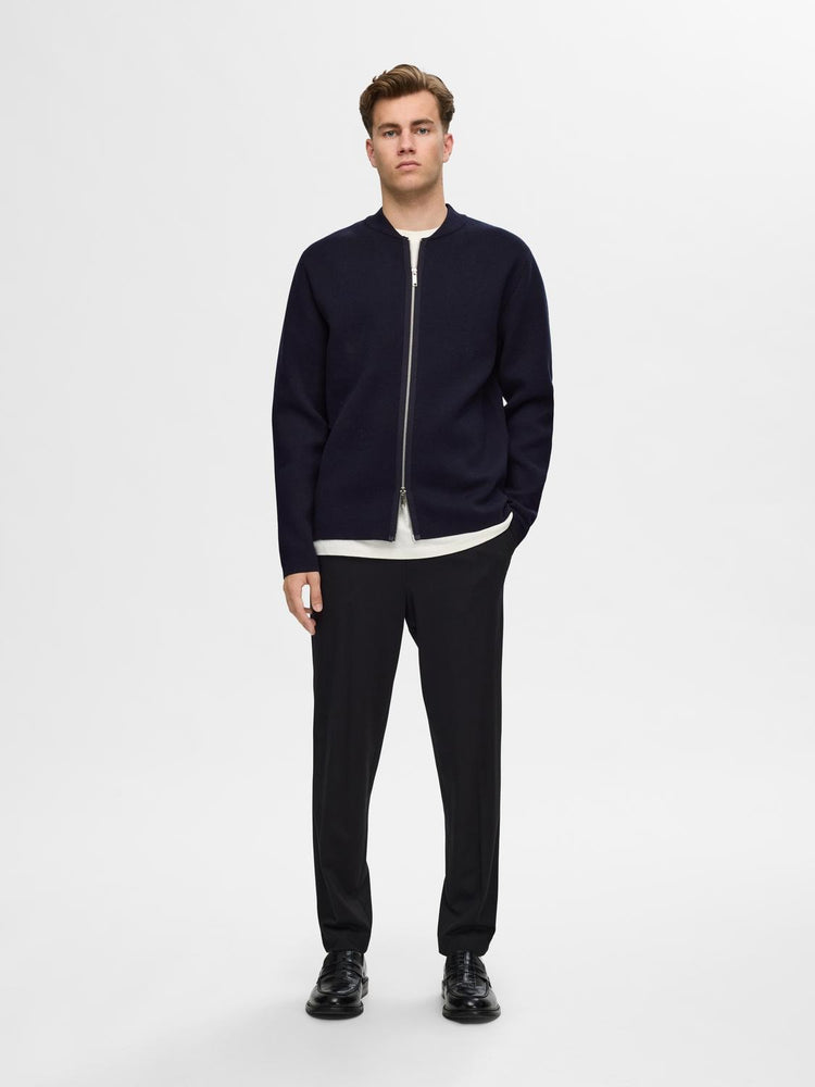 Selectedhomme mike knit baseball zip cardigan sky captain