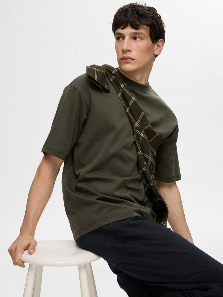 Selectedhomme looseoscar ss o-neck tee noos forest night