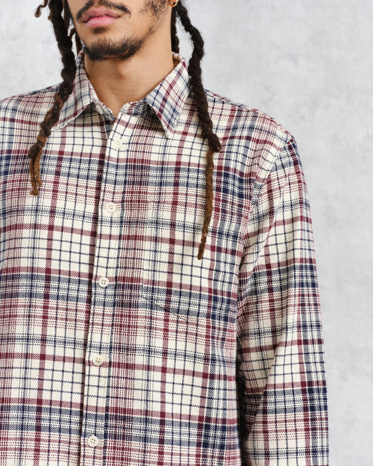 Wax london shelly shirt flannel navy red