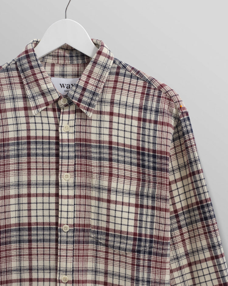 Wax london shelly shirt flannel navy red