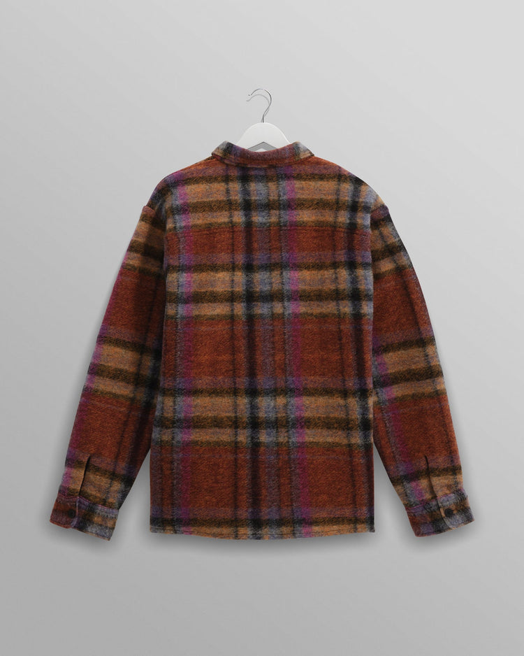 Wax london whiting overshirt wool blend check