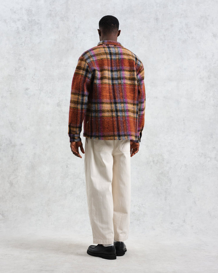 Wax london whiting overshirt wool blend check