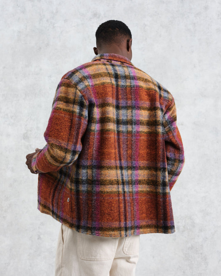 Wax london whiting overshirt wool blend check